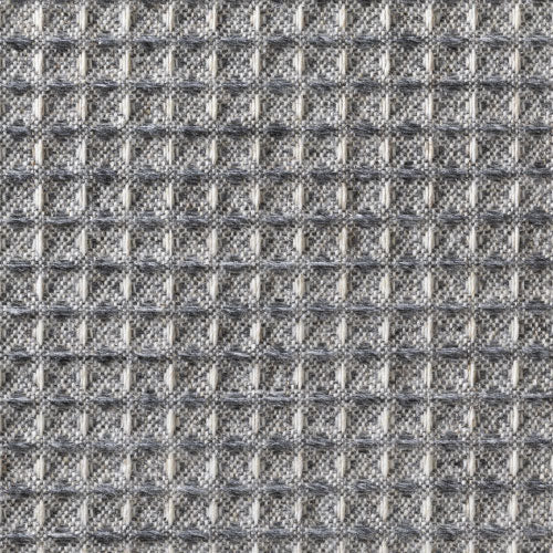 Waffle（ワッフル）グレーの格子と糸のコントラスト